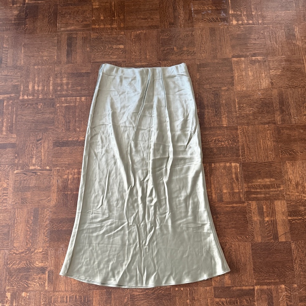 Zara - Green Satin Skirt